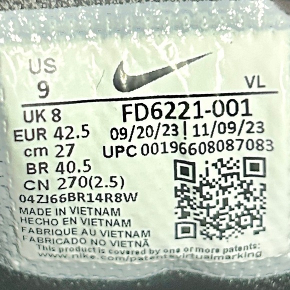 Nike Alpha Huarache Elite 4 Low MCS “Black White” Mens Size 9-12 Baseball Cleats - Picture 8 of 9